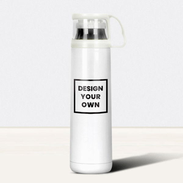 Thermos flask with a cup