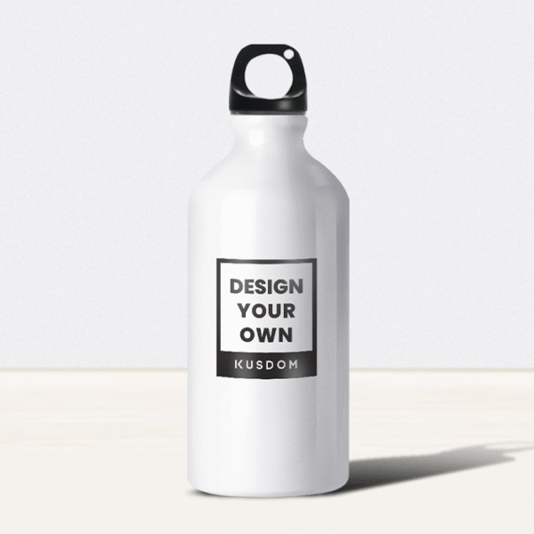 White sports water bottle, 600ml